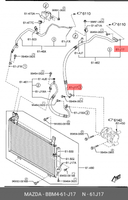 Кольцо уплотнительное MAZDA 3 (09-13) OE BBM461J17 MAZDA