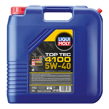 3702 LiquiMoly Синт-ое мот.масло Top Tec 4100 5W-40 SN C3 (20л) 3702 LIQUI MOLY