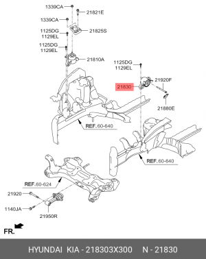 Опора двигателя HYUNDAI Elantra (11-) KIA Cerato (12-) (1.8) левая АКПП OE 218303X300 HYUNDAI KIA