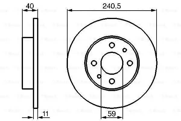 0 986 478 342 диск тормозной !\ Alfa 145/146/155, Fiat Bravo/Marea/Idea/Panda 1. 0 986 478 342 BOSCH