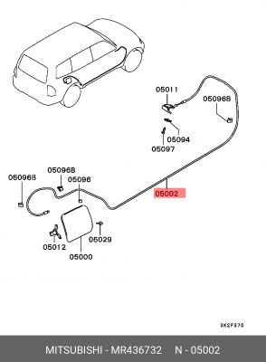 ТРОС БЕНЗОБАКА MR436732 MITSUBISHI