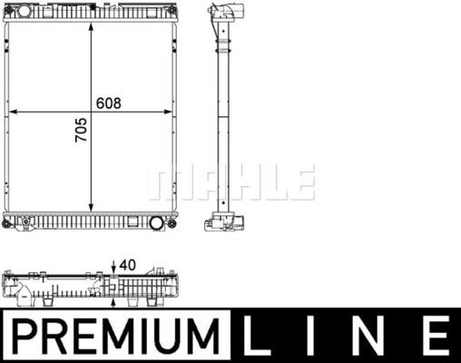 Радиатор охлаждения 705*608*40 MAN TGL/TGM CR 784 000P MAHLE KNECHT