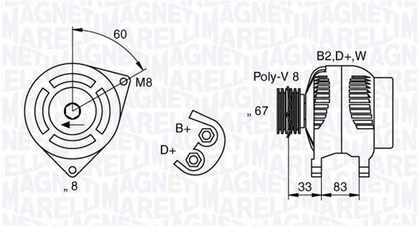 Стартер PEUGEOT 307,Partner CITROEN C5 MAGNETI MARELLI 063720373010 MAGNETI MARELLI