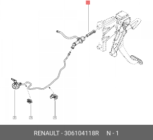 Главный цилиндр сцепления (плас,рез) RENAULT 3061 041 18R 306104118R RENAULT