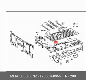 Панель пола средняя (45104777437290) A 960 616 09 66 MERCEDES BENZ