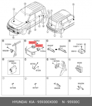 Датчик KIA Soul (08-) подушки безопасности OE 959300X000 HYUNDAI KIA