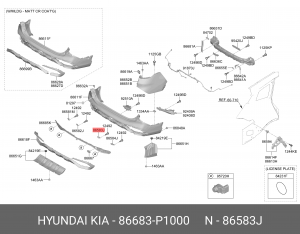 86683P1000 ДЕРЖАТЕЛЬ ДАТЧИКА ПАРКОВКИ ИЗ ПЛАСТИКА 86683P1000 HYUNDAI KIA