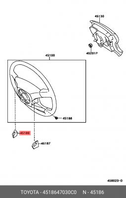крышка подушки безопасности!\ Toyota Prius 45186-47030-C0 TOYOTA