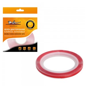 Лента двусторонняя клейкая (скотч), 6 мм*3 м, акриловая, прозрачная (ADS-A-04) A ADS-A-04 AIRLINE