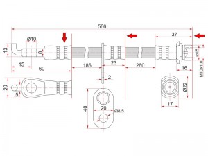 Шланг тормозной FR TOYOTA BB/CARGO/IST/PLATZ/ SAT ST9094702C32 SAT