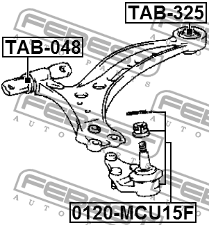 Опора шаровая LEXUS RX 98-03, TOYOTA CAMRY V10/V20 0120-MCU15F 0120-MCU15F FEBEST