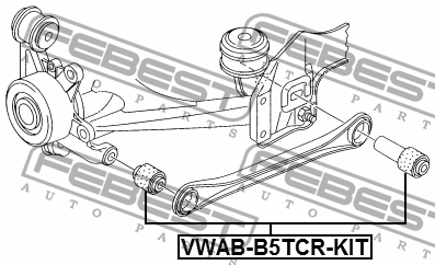 Сайлентблок задн поперечн тяги AUDI A6 ALLROAD 99-05 (компл - 2шт) VWAB-B5TCR-KI VWAB-B5TCR-KIT FEBEST
