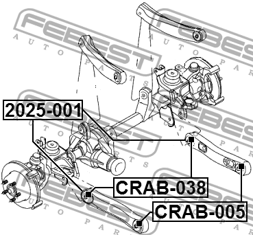 Сайлентблок переднего продольного рычага JEEP GRAND CHEROKEE 1997-2004 CRAB-038 CRAB-038 FEBEST