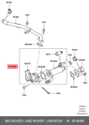 ТЕРМОСТАТ ОТРАБОТАВШИХ ГАЗОВ LR004539 LAND ROVER