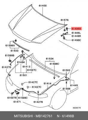БОЛТ СТАБИЛИЗАТОРА ПЕРЕДНЕЙ ПОДВЕСКИ MB142761 MB142761 MITSUBISHI