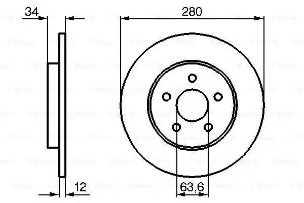 Диск тормозной FORD Mondeo 3 (00-) JAGUAR X-Type (01-) задний (1шт.) BOSCH 0 986 479 068 BOSCH