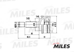 ШРУС наружный MITSUBISHI COLT 1.5-95-05 (с ABS) (GSP 839119) GA20257 GA20257 MILES
