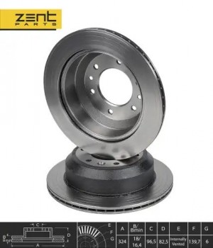 диск тормозной задний Z06094 ZENTPARTS