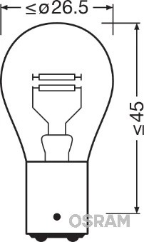 Лампа 12V P21/5W BAY15d OSRAM 7240 OSRAM