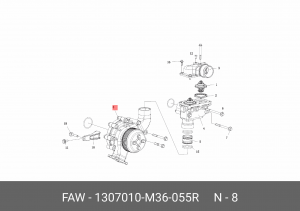 Насос водяной в сборе 1307010-M36-055R FAW