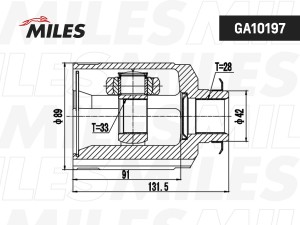 ШРУС внутренний правый SANTA FE 2012-  GA10197 GA10197 MILES