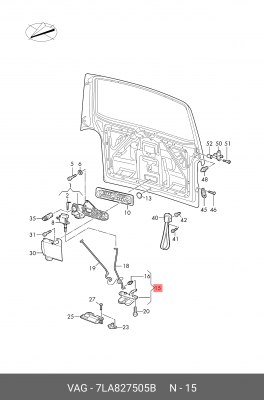 замок двери!\ VW Transporter T6 15 7LA827505B VAG