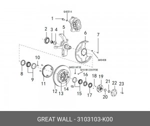 шпилька колеса переднего!\ GW Hover H3/H5 3103103K00 HAVAL