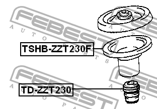 Пыльник амортизатора передний TOYOTA CELICA 99-05, PRIUS 97-03 TSHB-ZZT230F TSHB-ZZT230F FEBEST