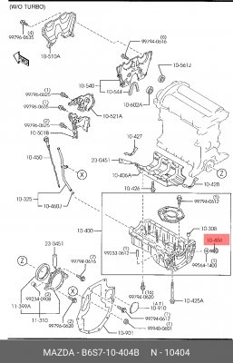 B6S7-10-404B Болт сливной пробки B6S710404B MAZDA
