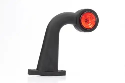 фонарь габаритный! рожок LED изогнутый, L=175мм, красный/белый 12-36V с кабелем\ FT009FLED FRISTOM