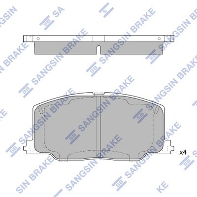 Колодки тормозные TOYOTA Camry (88-90) передние (4шт.) SANGSIN SP1436 SANGSIN