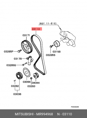 РЕМЕНЬ ГРМ MR994968 MR994968 MITSUBISHI