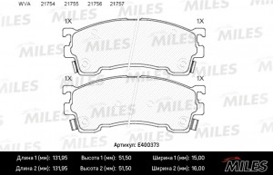 Колодки тормозные передние (без датчика) (Смесь Low-Metallic) HAIMA (FAW) 3 / MA E400373 MILES