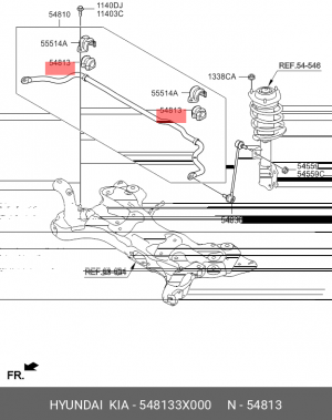 втулка стабилизатора переднего!\ Hyundai Solaris 1.4/1.6 10> 54813-3X000 HYUNDAI