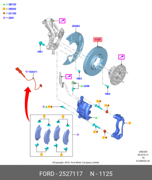Диск тормозной FORD Transit (14-) передний (1шт.) OE 2527117 FORD