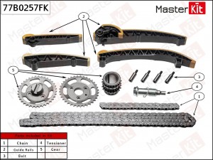 Комплект цепи ГРМ MERCEDES OM 642 C218/W212/X164/W251/W222/W639 77B0257FK 77B0257FK MASTER KIT