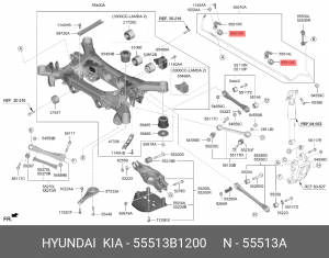 втулка стабилизатора заднего!\ Hyundai Genesis 55513B1200 HYUNDAI