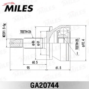ШРУС наружный TOYOTA COROLLA 2013- GA20744 GA20744 MILES