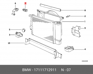 кронштейн радиатора!\BMW 3-Series, E90/E90N/E91/E92/E93/F30/F31/F35 17 11 1 712 911 BMW