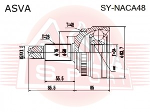 ШРУС НАРУЖНЫЙ  SYNACA48 SY-NACA48 ASVA