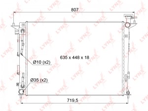 радиатор системы охлаждения! АКПП\ Hyundai ix35, Kia Sportage 2.0i/2.4 09> RB1063 LYNXAUTO