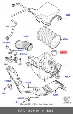Фильтр FORD Focus 2 (04-) системы рециркуляции картерных газов OE 1 694 449 FORD