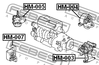 Опора двигателя задняя HONDA CR-V RD5 AT 2002­2006 HM-004 HM-004 FEBEST