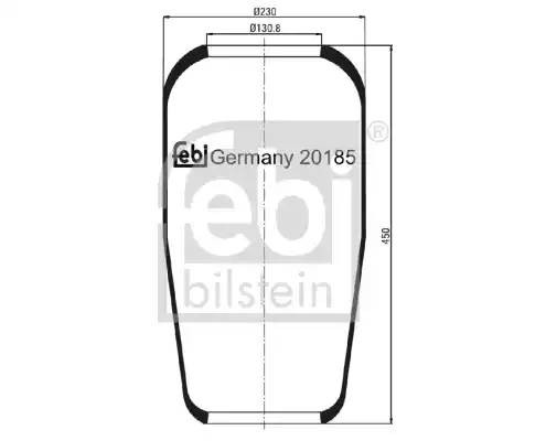 пневмоподушка !кон 444-230-130.8/130.8 \MAN F90/2000 20185 FEBI BILSTEIN