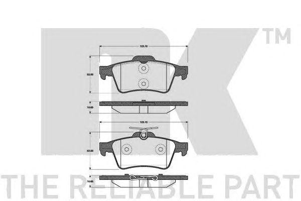 колодки дисковые задние!\ Saab 9-3, Opel Vectra, Ford Focus 1.4-3.2 02> 222562 NK