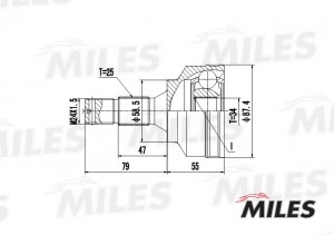 ШРУС наружный CITROEN C5 1.6-2.0 01- (с ABS) (GKN 303577) GA20062 GA20062 MILES