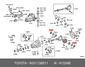 сальник дифференциала!\ Toyota 90311-38011 TOYOTA