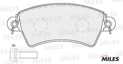 Колодки тормозные передние (без датчика) (Смесь Semi-Metallic) (Peugeot 206/306  E100200 MILES