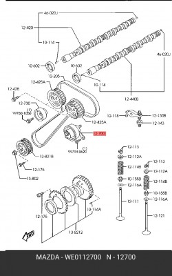 Ролик ГРМ MAZDA BT-50 натяжителя OE WE0112700 MAZDA