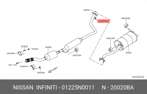 гайка!\ Renault Koleos 08-16, Nissan Almera/Altima/Juke/Murano/X-Trail 01225-N0011 NISSAN